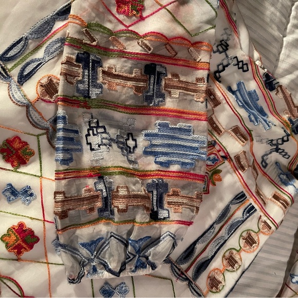 Ali & Jay Olvera Street White Multi Embroidered Mini Dress Medium - Picture 10 of 16